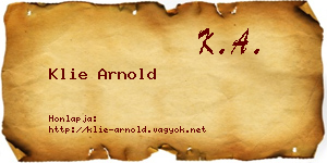 Klie Arnold névjegykártya